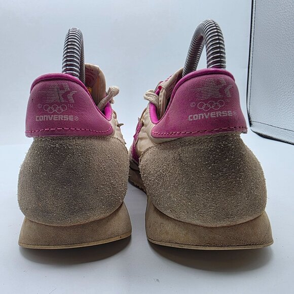 Vintage 80's Converse Womens Size 5.5 Beige Pink Sneaker Shoes Sports Walking - Picture 6 of 13